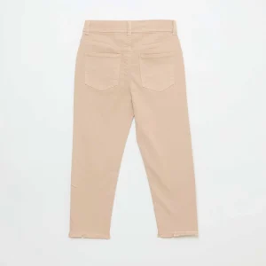 Pantacourt en jean finitions à cru BEIGE