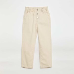 Jean mom avec poches en forme de cœur BLANC