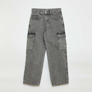 Pantalon en jean multipoches GRIS