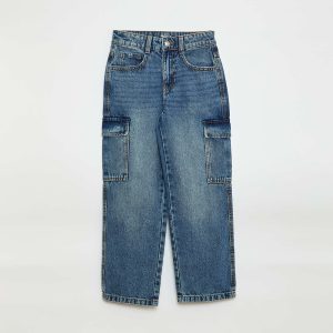 Pantalon en jean multipoches BLEU