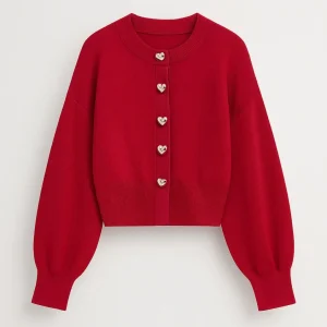 Cardigan Femme | coupe courte | maille douce boutonnée pour Mi-Saison