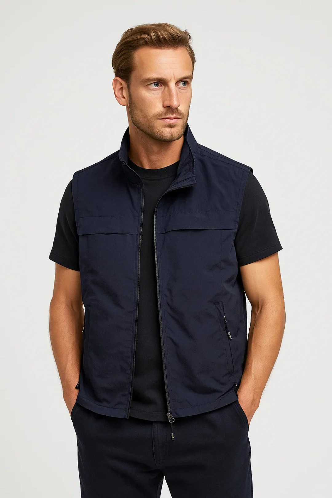 Veste Sans Manches Homme | zippée | chaleur légère pour Mi-Saison – Image 3