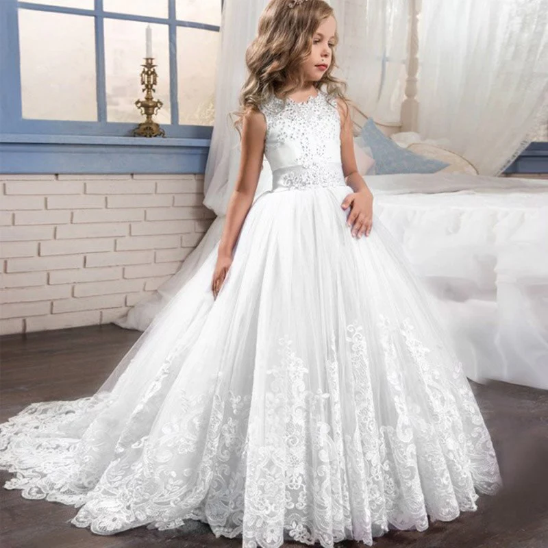 Robe de demoiselle d'honneur fille blanche