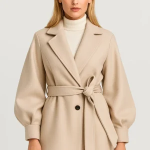 Manteau Femme | court ceinturé structuré | silhouette élégante pour Hiver