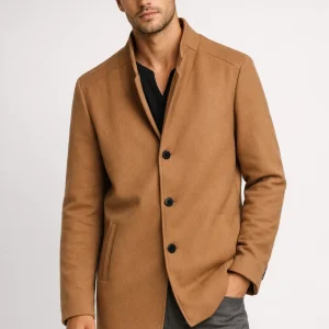 Manteau Homme | style élégant & coupe moderne | col montant structuré pour Hiver