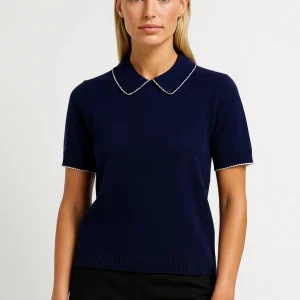Top Femme | court | col contrasté pour Été