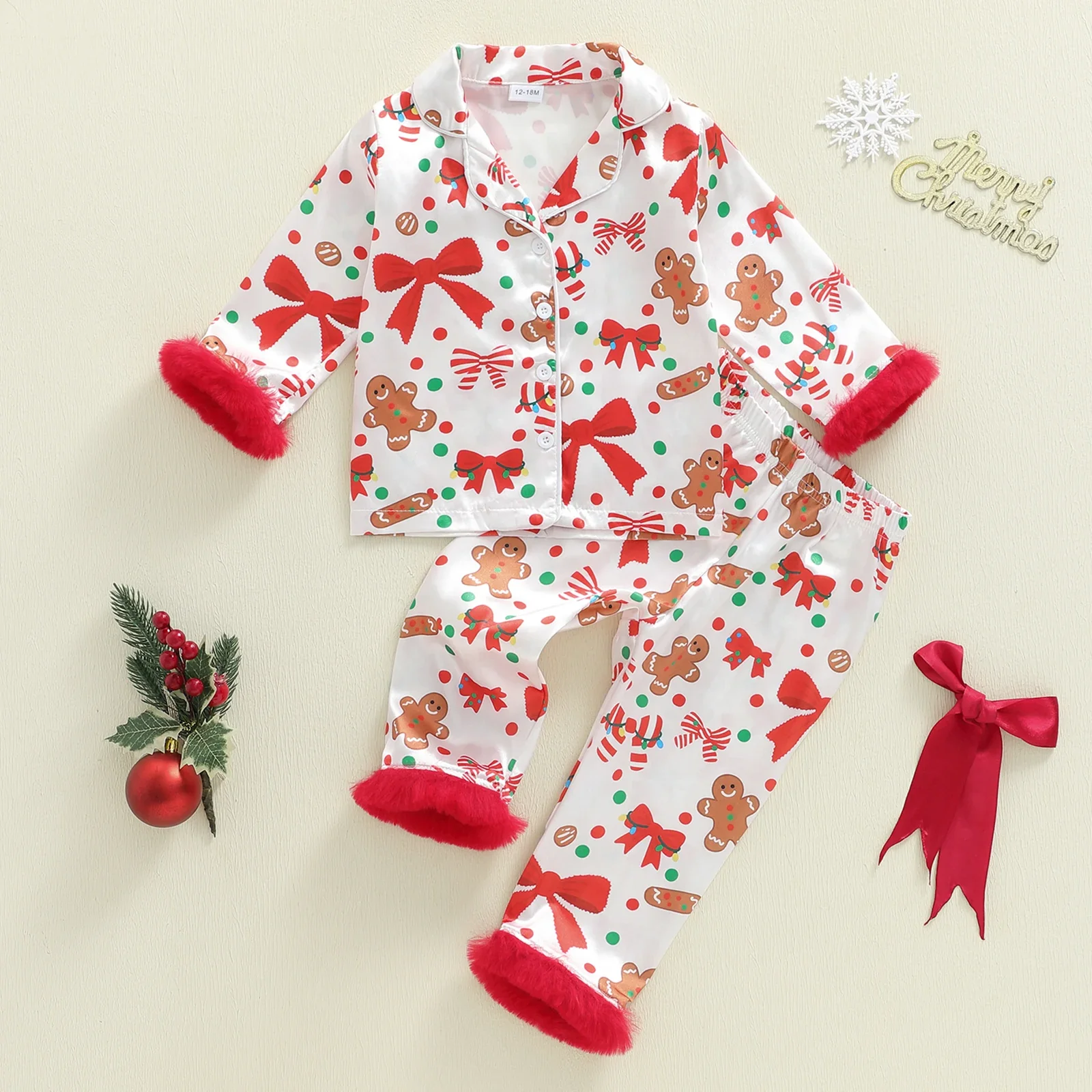 Pyjama de Noël enfant - Noeud et biscuit – Image 2
