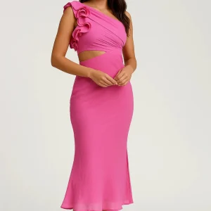 Robe Femme | Midi | Élégante | épaule structurée pour Été