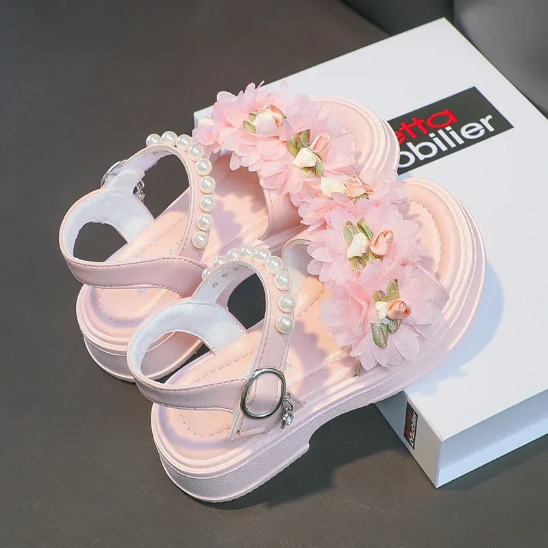 Sandales enfant de cérémonie fleurs – Image 3
