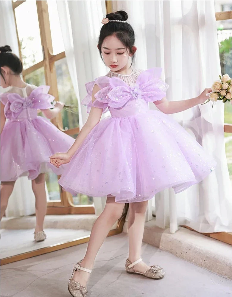 Robe cérémonie enfant petite libellule violette – Image 5