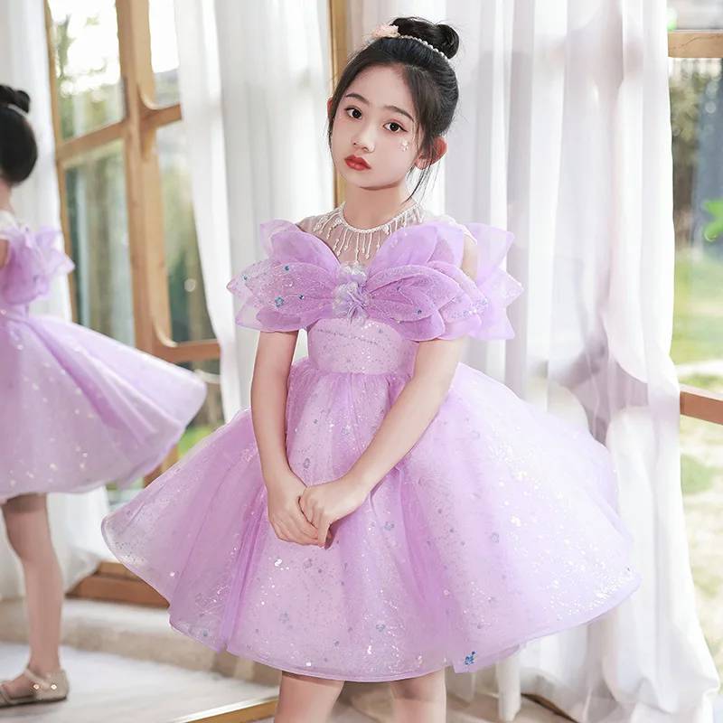 Robe cérémonie enfant petite libellule violette – Image 3