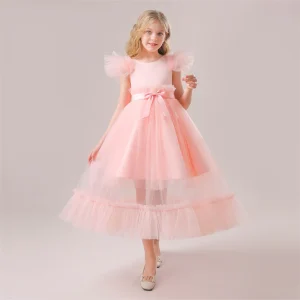 Robe cérémonie enfant effet inverser en transparence
