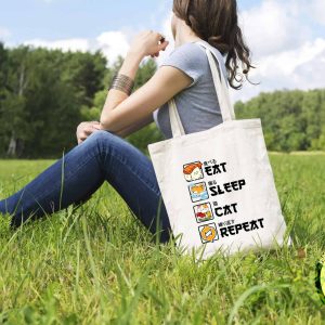 Sac Tote Bag Eat Sleep Cat Repeat