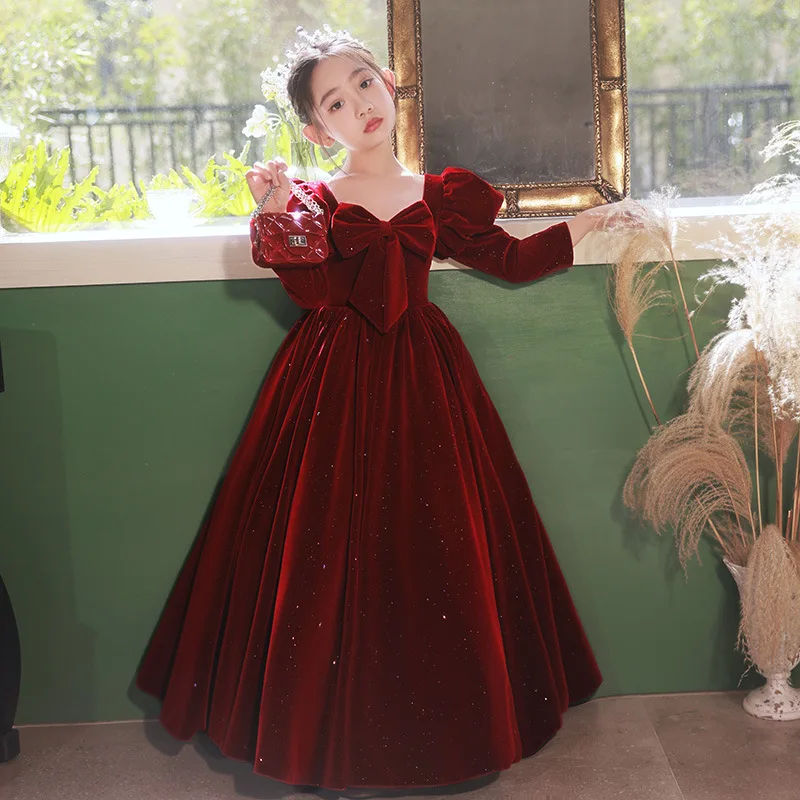 Robe de bal effet daim/brillante fille – Image 5