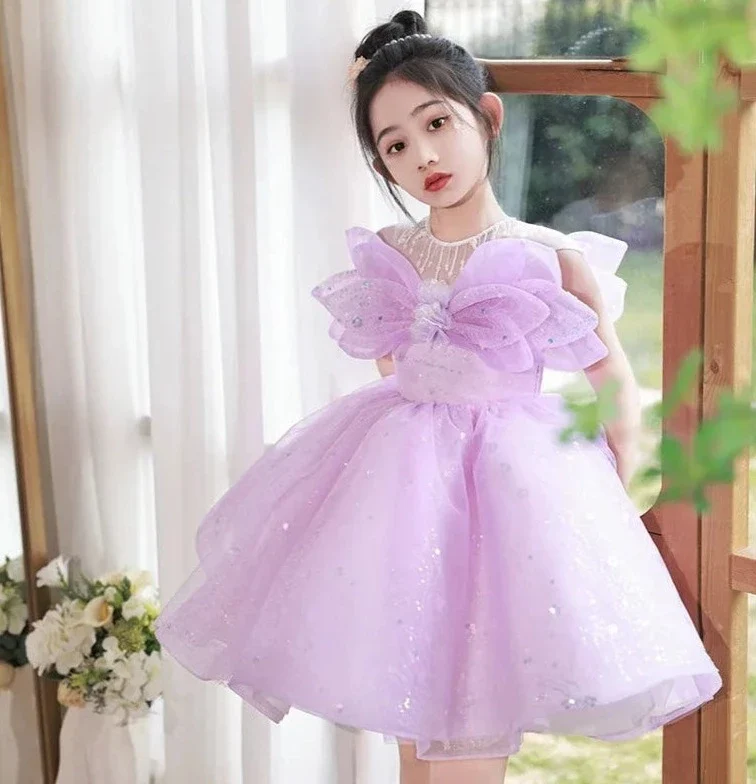 Robe cérémonie enfant petite libellule violette – Image 4