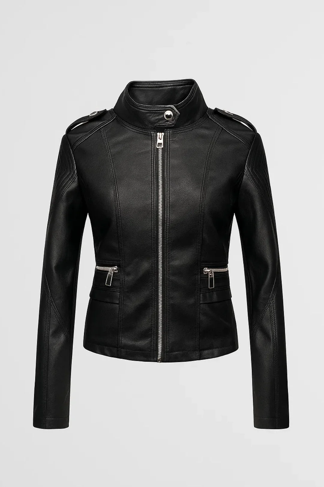 Veste Zippée Femme | Blouson Cintré Style Biker | Élégant et Urbain – Image 4