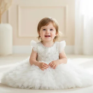 Robe baptême bébé Gaufré - 48h
