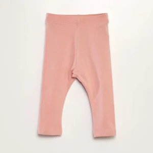 Legging long uni en maille jersey Rose