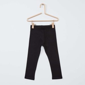 Legging long uni en maille jersey noir