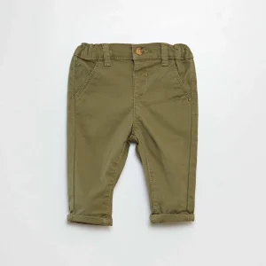Pantalon chino uni VERT