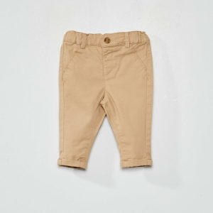 Pantalon chino uni Beige