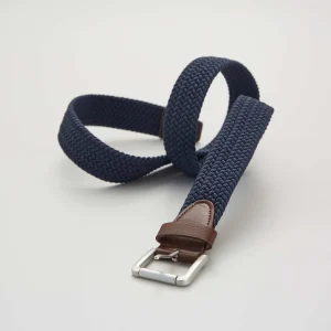 Ceinture tressée élastique bleu marine