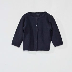 Gilet en maille fantaisie Bleu marine