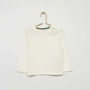 T-shirt à col rond avec poche blanc