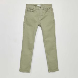 Jean slim à 5 poches Gris vert
