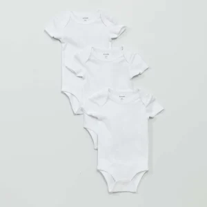 Lot de 3 bodies en jersey blanc