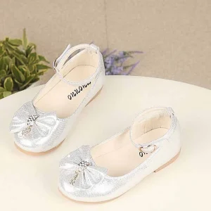Ballerine bébé fille brillant argent
