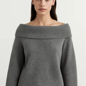 Pull Épaules Dénudées Femme | Pull Col Bateau Élégant | Léger et Structuré