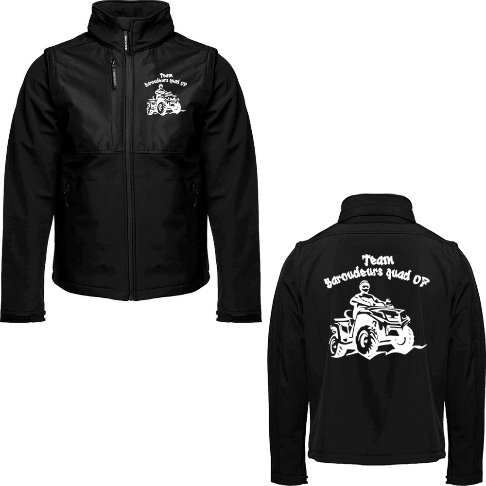 1 VESTE PK774 NOIR TAILLE L LOGO COEUR + DOS TEAM BAROUDEUR