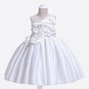 Robe blanche princesse fille mariage - fleurette