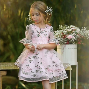 Robe de cérémonie fille manche longue