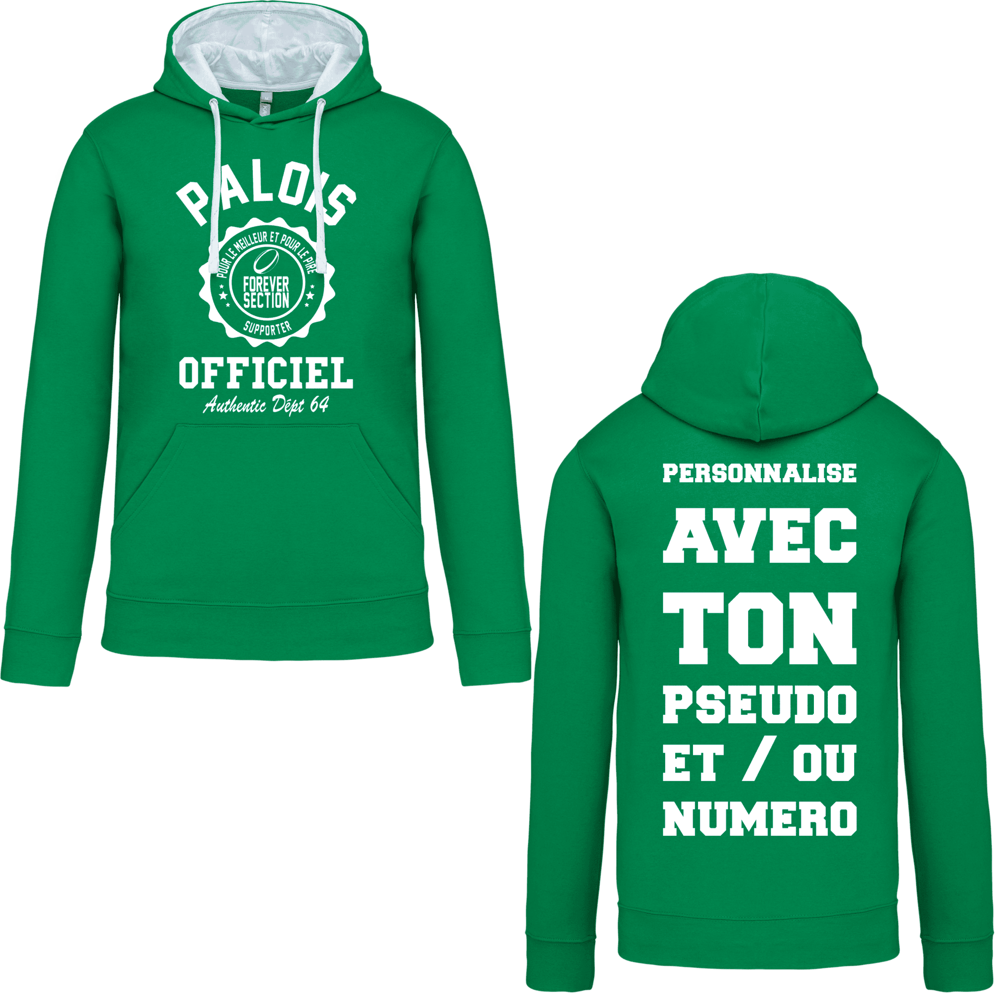 Sweat à capuche Palois Officiel personnalisable – Section Forever Supporter