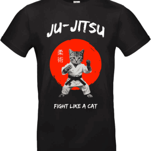 T-shirt “Ju Jitsu – Fight Like a Cat” – Chat Combattant