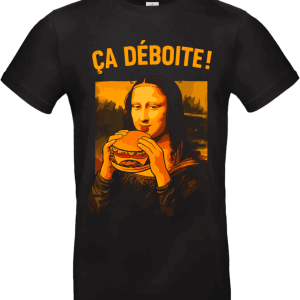 T-shirt Joconde Humoristique – “Ça Déboîte !” (Version Orange Pop)