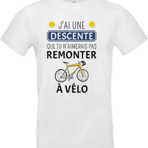 T-shirt humour Ricard vélo – “J’ai une descente que tu n’aimerais pas remonter à vélo”